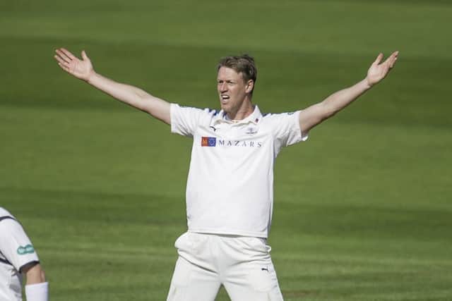 Steve Patterson took career-best figures in his side's stunning win against defending Division One champions Essex at Chelmsford. Picture: Allan McKenzie/SWpix.com