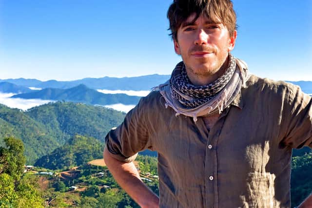 Simon Reeve covering the Rohingya refugee crisis in a refugee camp near Coxs Bazar, Bangladesh.  PA Photo/BBC/Jonathan Young
