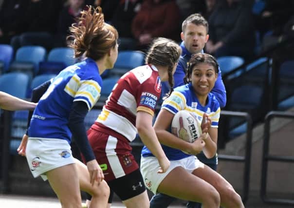 Sophie Robinson, inaction for leeds Rhinos. Picture submitted.