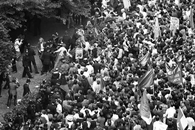 Anti-war protests in Londons Grosvenor Square in 1968. (PA).