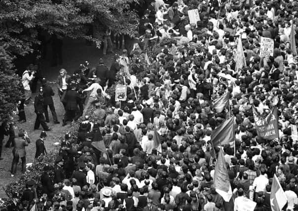 Anti-war protests in Londons Grosvenor Square in 1968. (PA).
