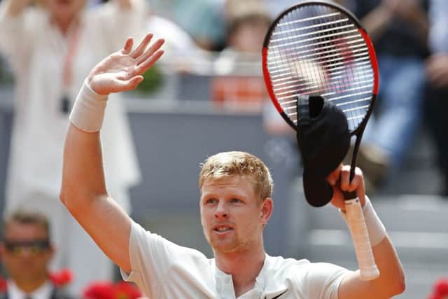 Yorkshire's Kyle Edmund has reached the quarter-finals of the Madrid Open. PIC: AP Photo/Paul White