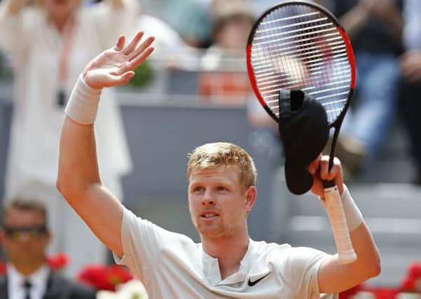 Yorkshire's Kyle Edmund has reached the quarter-finals of the Madrid Open. PIC: AP Photo/Paul White