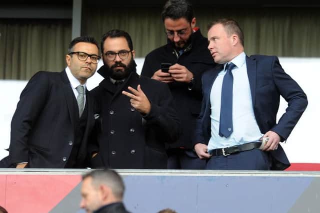 Leeds United owner Andrea Radrizzani (left)