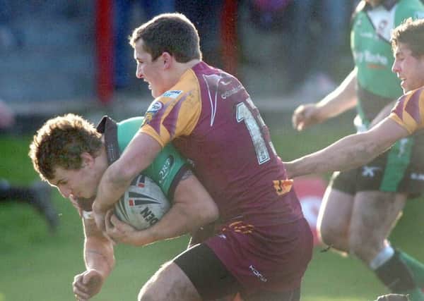 Daley Williams, left, in action for Batley Bulldogs.