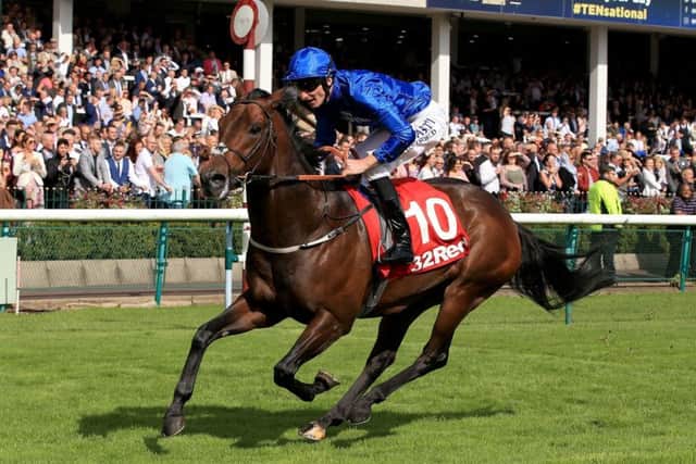 Harry Angel, ridden by Adam Kirby, winning at Haydock last September. PIC: Clint Hughes/PA Wire