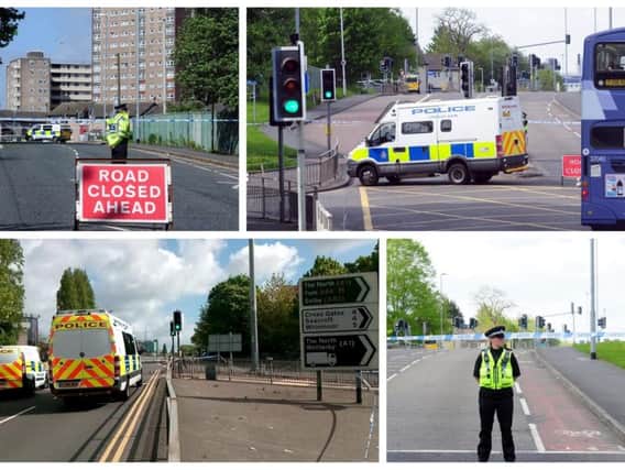 Montage of images from the Burmantofts Street incident last week