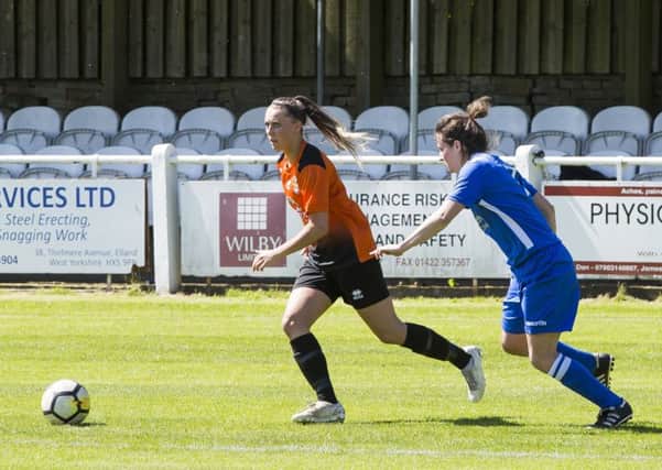 Hot shot Charlotte Proud struck twice for Brighouse in the 2-1 win over Crewe. PIC: Jim Fitton