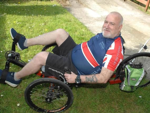 Wilf Sneddon is set and raring to go with his wheels.