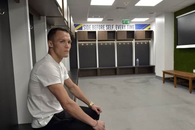 Josh Warrington in the home dressing room at Elland Road.
