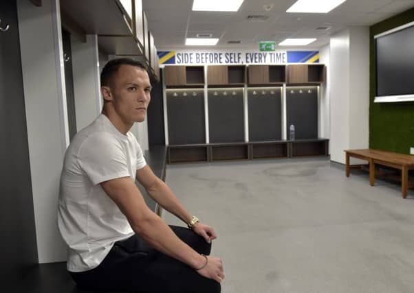 Josh Warrington in the home dressing room at Elland Road.