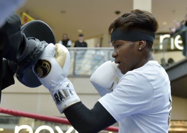 Nicola Adams at The Trinity ahead of her fight at Elland Road.