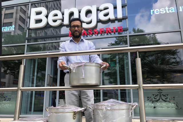 Malik Dobir and his staff at Bengal Brasserie in the Merrion Centre dished up curry for charity event