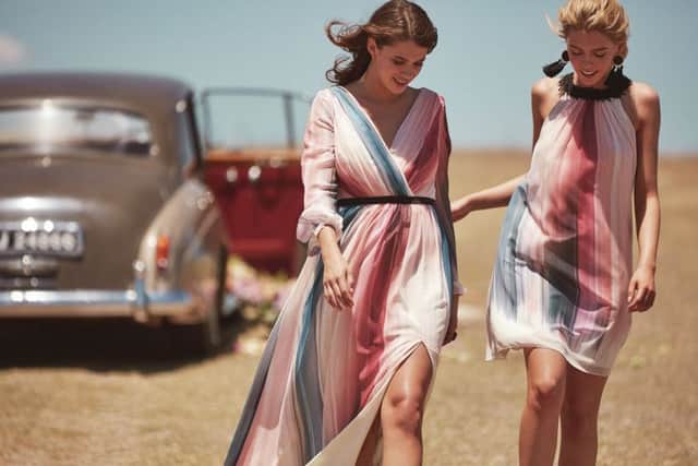 Striped halterneck shift dress, £55; maxi dress, from a selection, both by Little Mistress.