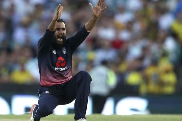 Yorkshire's Adil Rashid. PIC: AP Photo/Rick Rycroft