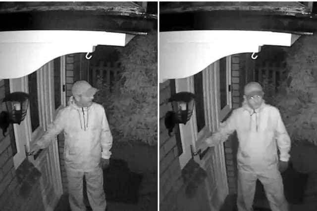 The CCTV images released following the first burglary in April.