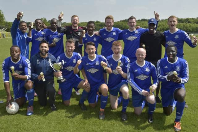 Leeds Combination League Trophy final winners Leeds City Rovers who overcame Whitkirk Wanderers Sunday, 4-2. PIC: Steve Riding