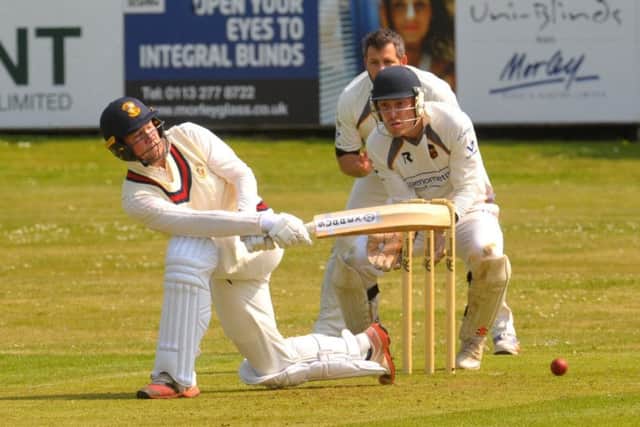 Connor Harvey who top scored with 57 for Townville in the defeat at Pudsey St Lawrence. PIC: Steve Riding