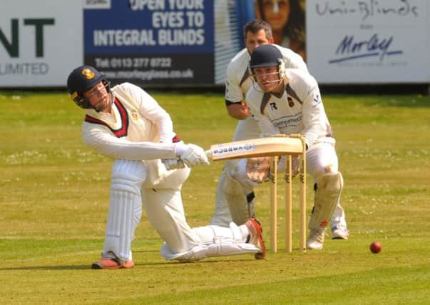 Connor Harvey who top scored with 57 for Townville in the defeat at Pudsey St Lawrence. PIC: Steve Riding
