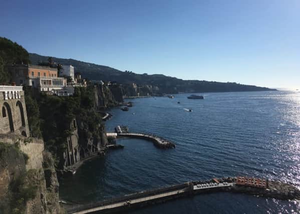 A FEAST FOR THE SENSES: The coastline looking towards Sorrento.