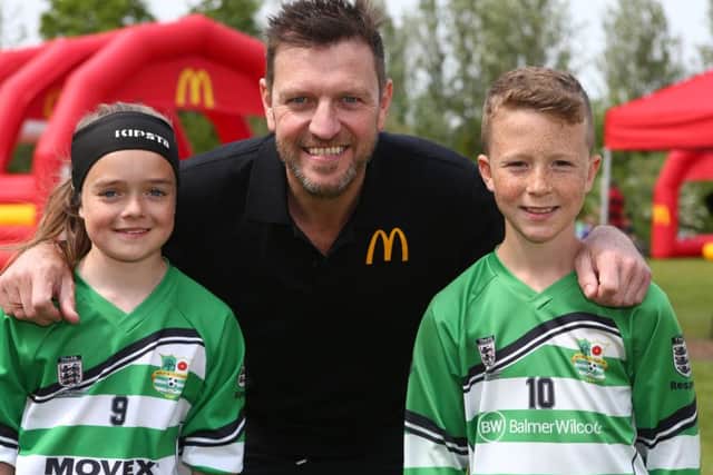 Lee Sharpe at the McDonald's and FA Community Football Day.