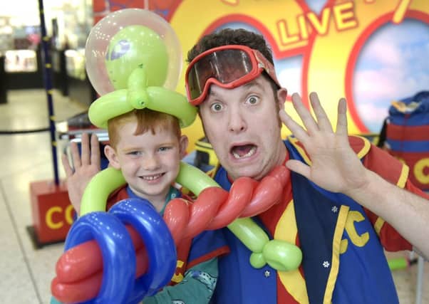 Captain Calamity at St Johns shopping Centre, Leeds half term event
James Halliday, five of Bramley with Captain Calamity