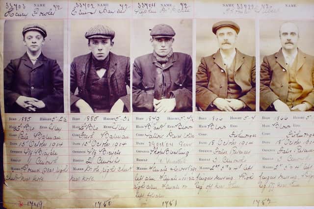 Mug shots of the Peaky Blinders displayed in the prison (Photo: SWNS)