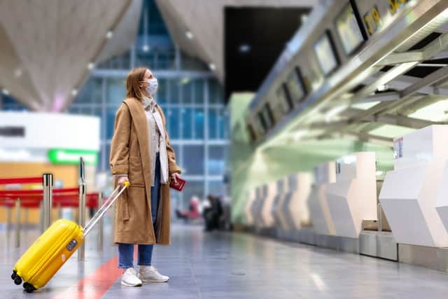 Upon arrival in Mallorca, they passed signs instructing tourists to keep their hands clean through regular washing, and to keep their face masks on while in the airport. (Credit: Shutterstock)