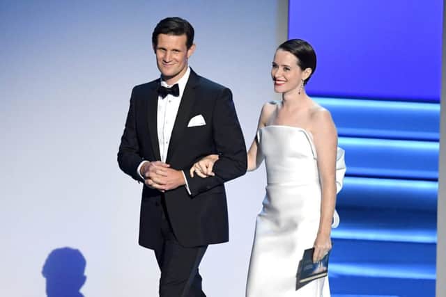 LOS ANGELES, CA - SEPTEMBER 17: Matt Smith (L) and Claire Foy walk onstage during the 70th Emmy Awards at Microsoft Theater on September 17, 2018 in Los Angeles, California. (Photo by Kevin Winter/Getty Images)